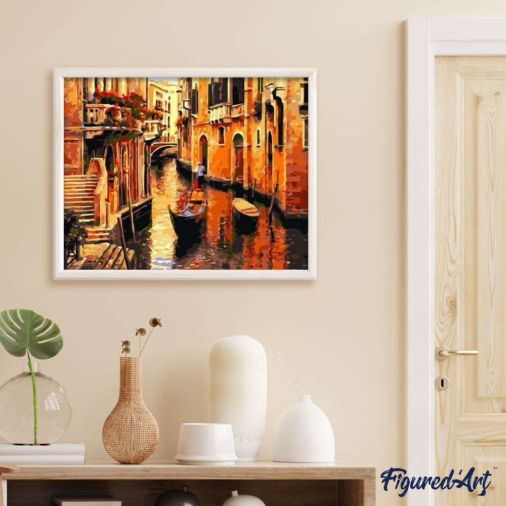 paint by numbers | Gondolas in Venice | cities intermediate | FiguredArt