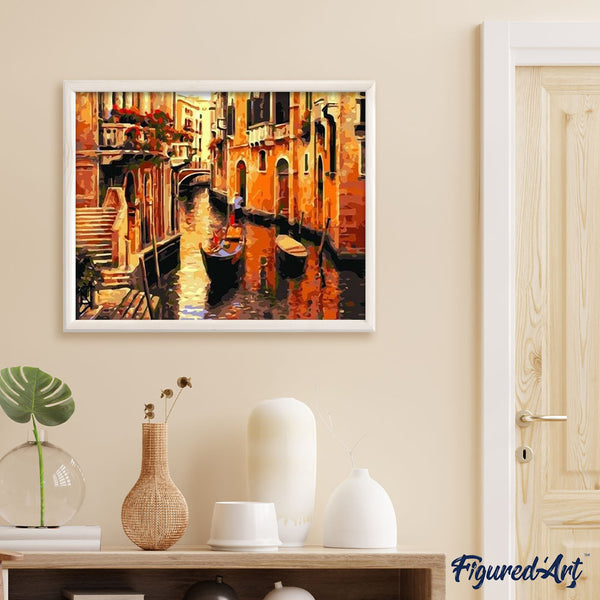 paint by numbers | Gondolas in Venice | cities intermediate | FiguredArt