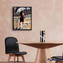 Load image into Gallery viewer, paint by numbers | Woman rushing in the Rain | advanced romance | FiguredArt