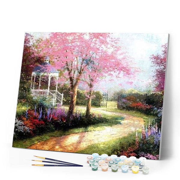 paint by numbers | Flowery path | advanced landscapes | FiguredArt
