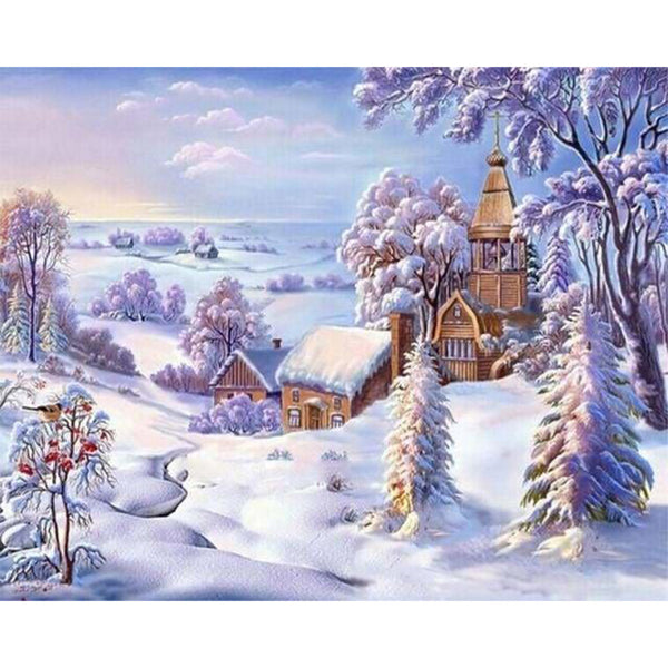 paint by numbers | Winter Village | easy landscapes | FiguredArt
