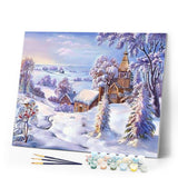 paint by numbers | Winter Village | easy landscapes | FiguredArt