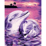 paint by numbers | Dolphins Forever Together | animals dolphins easy | FiguredArt