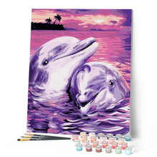 Load image into Gallery viewer, paint by numbers | Dolphins Forever Together | animals dolphins easy | FiguredArt