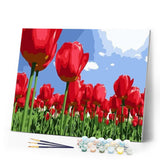 paint by numbers | Red Tulips | beginners easy flowers | FiguredArt