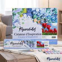 Load image into Gallery viewer, paint by numbers | Red Tulips | beginners easy flowers | FiguredArt
