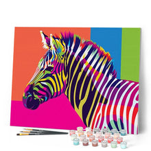 Load image into Gallery viewer, Paint by numbers | Pop Art Zebra | animals easy Pop Art zebras | Figured'Art
