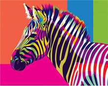 Load image into Gallery viewer, Paint by numbers | Pop Art Zebra | animals easy Pop Art zebras | Figured'Art