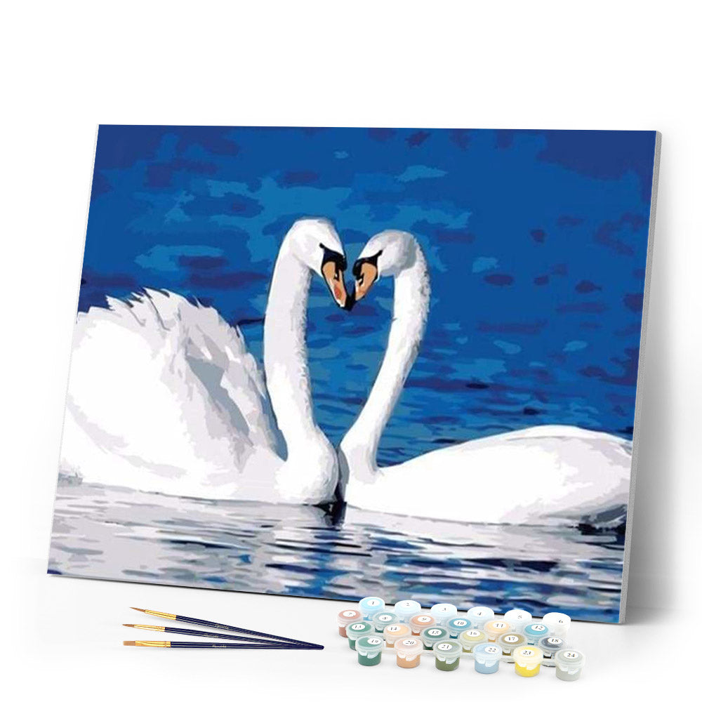 paint by numbers | Two Swans | animals birds easy swans | FiguredArt