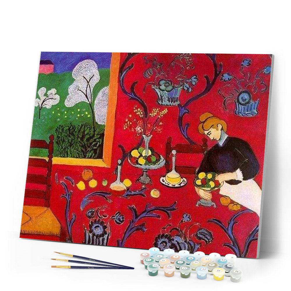 paint by numbers | Red decoration | intermediate kitchen | FiguredArt