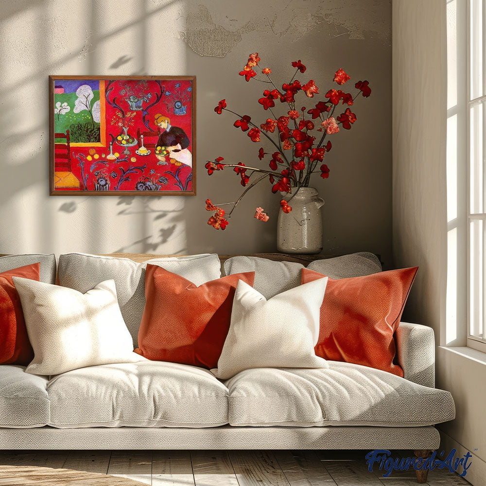 paint by numbers | Red decoration | intermediate kitchen | FiguredArt