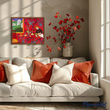 paint by numbers | Red decoration | intermediate kitchen | FiguredArt