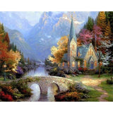 paint by numbers | Small Church near the River | advanced landscapes | FiguredArt