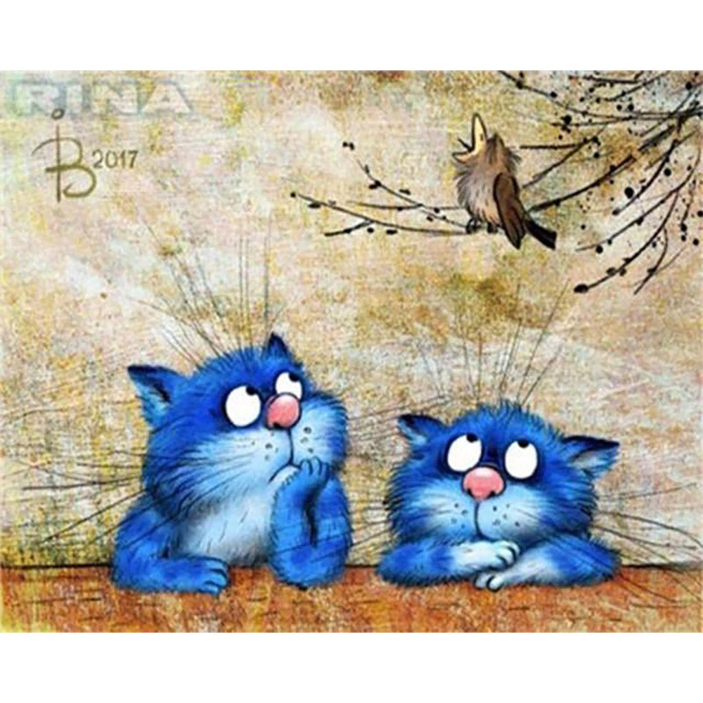 Paint by numbers | Small blue cats | animals cats advanced | Figured'Art