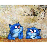 Paint by numbers | Small blue cats | animals cats advanced | Figured'Art
