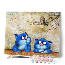 Load image into Gallery viewer, Paint by numbers | Small blue cats | animals cats advanced | Figured'Art
