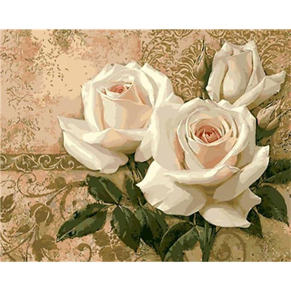 Paint by numbers | Three white flowers | flowers intermediate | Figured'Art