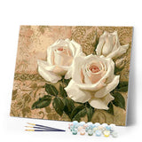 Paint by numbers | Three white flowers | flowers intermediate | Figured'Art
