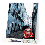 Paint by numbers | The Red car | intermediate cities cars and motos | Figured'Art