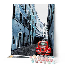 Load image into Gallery viewer, Paint by numbers | The Red car | intermediate cities cars and motos | Figured'Art