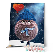 Load image into Gallery viewer, Paint by numbers | Owl I love you | animals owls intermediate | Figured'Art