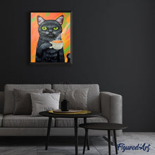 Load image into Gallery viewer, Paint by numbers | Cat and Coffee | animals cats intermediate | Figured'Art