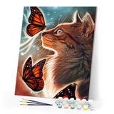 Paint by numbers | Cat and Butterflies | animals cats advanced butterflies | Figured'Art