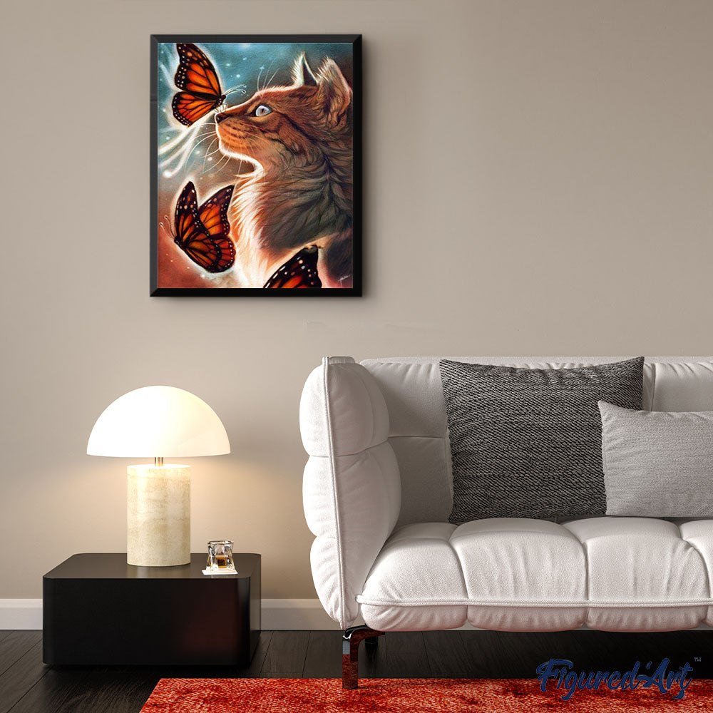 Paint by numbers | Cat and Butterflies | animals cats advanced butterflies | Figured'Art