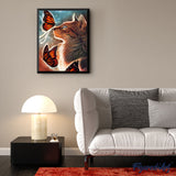 Paint by numbers | Cat and Butterflies | animals cats advanced butterflies | Figured'Art