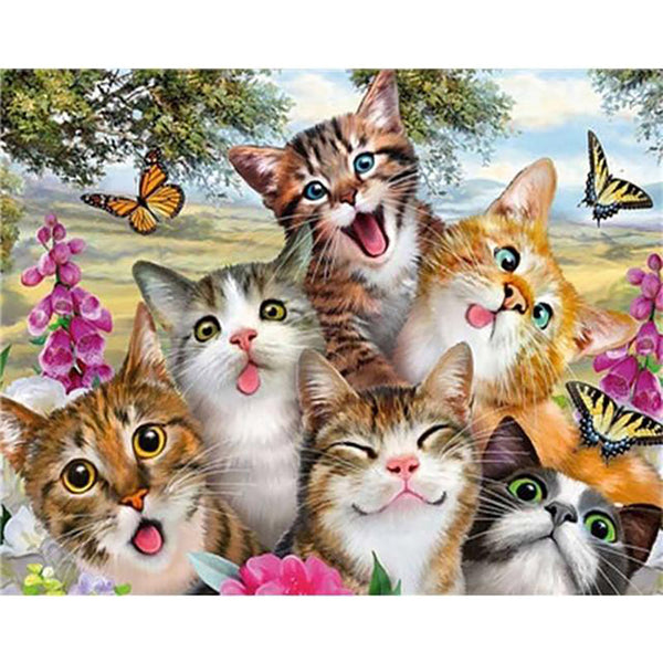 Paint by numbers | Cat family | animals cats advanced | Figured'Art