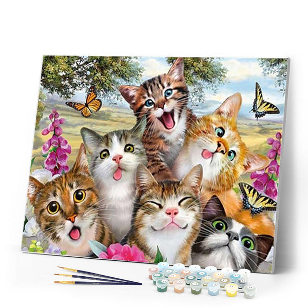 Paint by numbers | Cat family | animals cats advanced | Figured'Art