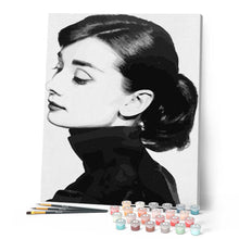 Load image into Gallery viewer, Paint by numbers | Woman wearing black clothes | easy portrait | Figured'Art