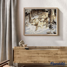 Load image into Gallery viewer, paint by numbers | Two Wolves in the Snow | advanced animals wolves | FiguredArt