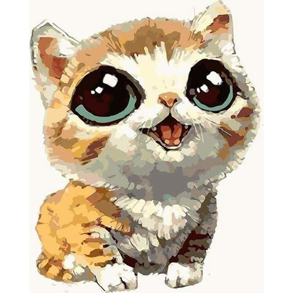 paint by numbers | Cat with big eyes | animals cats easy | FiguredArt
