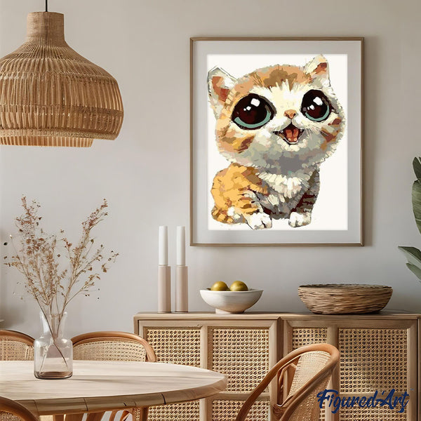 paint by numbers | Cat with big eyes | animals cats easy | FiguredArt