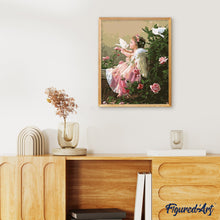 Load image into Gallery viewer, paint by numbers | Girl Angel and Doves | flowers intermediate romance | FiguredArt