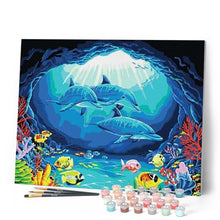 Load image into Gallery viewer, paint by numbers | Dolphins ride | animals dolphins easy | FiguredArt