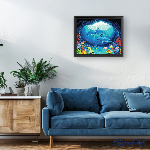 paint by numbers | Dolphins ride | animals dolphins easy | FiguredArt