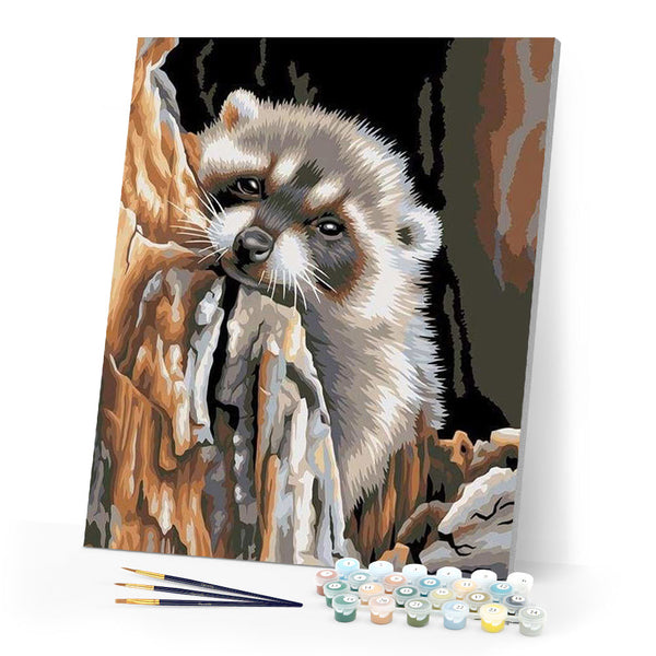 paint by numbers | Little Raccoon | animals easy raccoons | FiguredArt