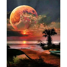 Load image into Gallery viewer, paint by numbers | full moon and beach front | new arrivals landscapes easy | FiguredArt