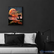 Load image into Gallery viewer, paint by numbers | full moon and beach front | new arrivals landscapes easy | FiguredArt