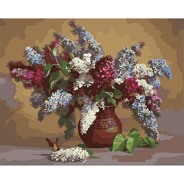 paint by numbers | Lilacs in a Vase | flowers intermediate | FiguredArt