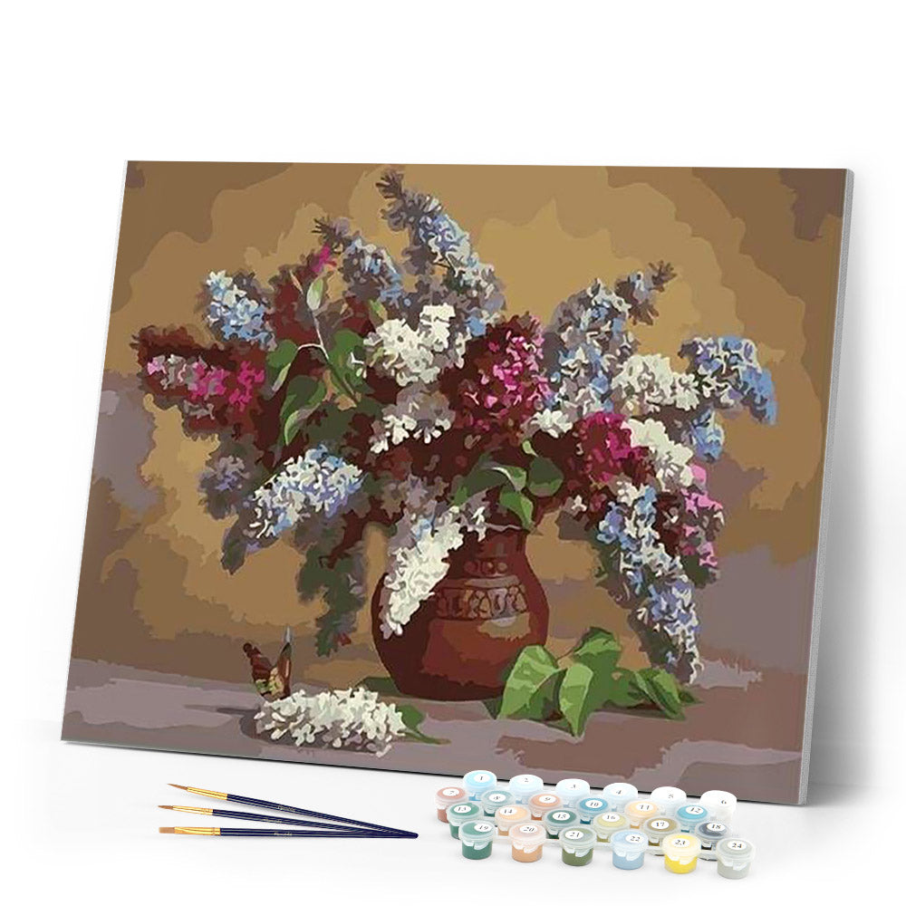 paint by numbers | Lilacs in a Vase | flowers intermediate | FiguredArt