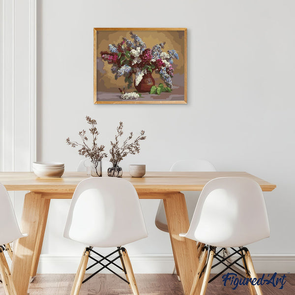paint by numbers | Lilacs in a Vase | flowers intermediate | FiguredArt