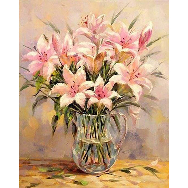 paint by numbers | Pink lilies | advanced flowers | FiguredArt