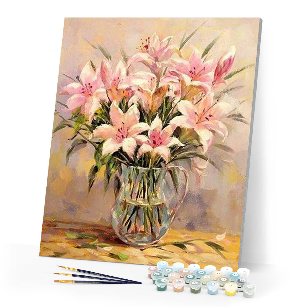 paint by numbers | Pink lilies | advanced flowers | FiguredArt