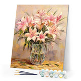 paint by numbers | Pink lilies | advanced flowers | FiguredArt