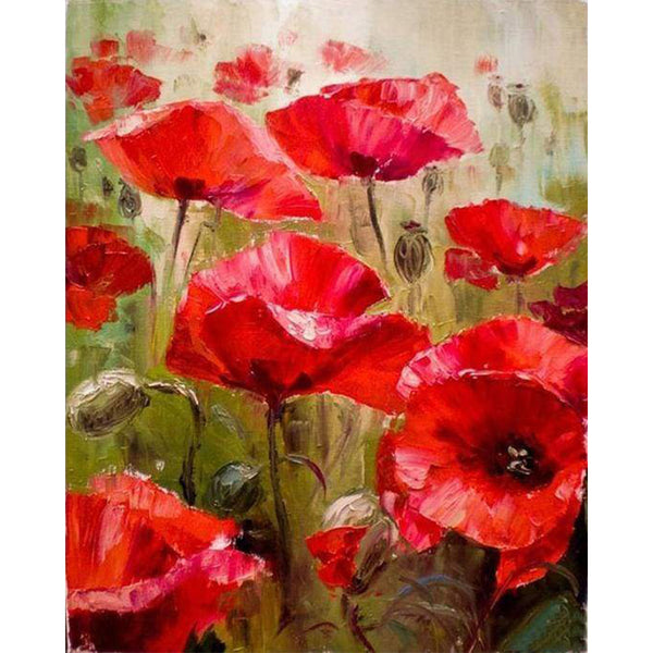 paint by numbers | Field of Poppies | advanced flowers | FiguredArt