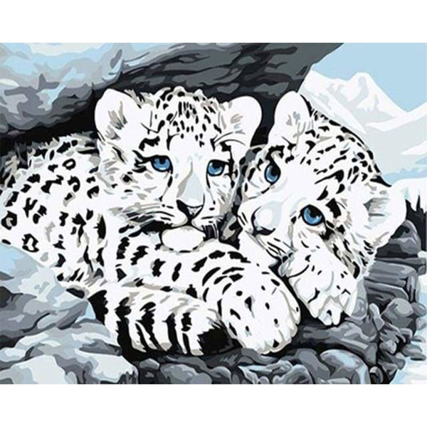 paint by numbers | White Leopards | animals easy leopards | FiguredArt