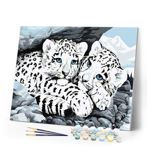 paint by numbers | White Leopards | animals easy leopards | FiguredArt